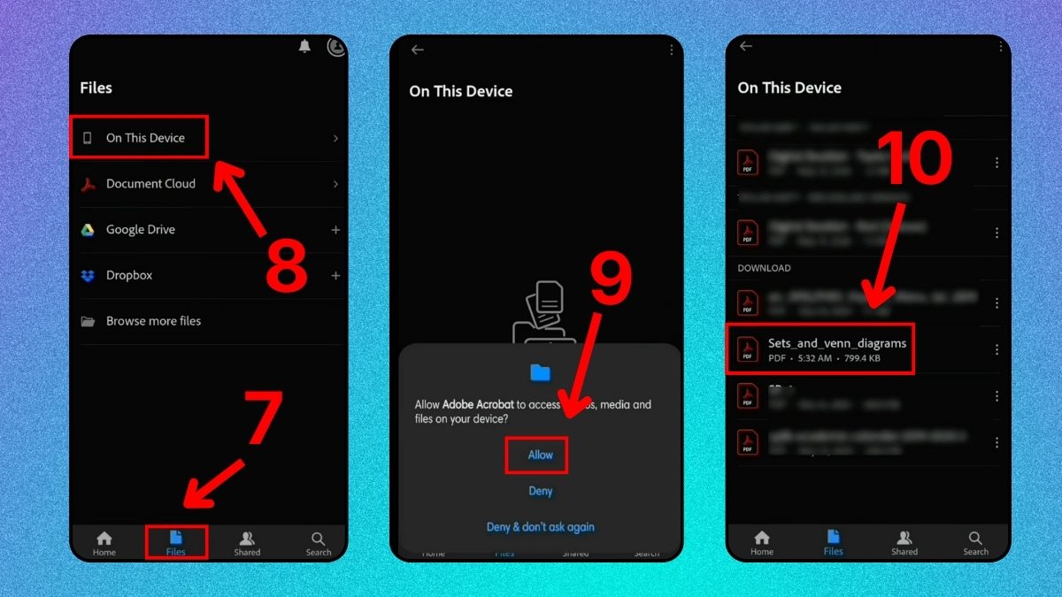 Cấp quyền duyệt file PDF trong điện thoại