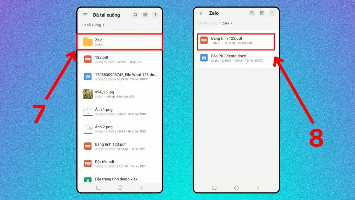 Mở file PDF đã lưu trên điện thoại Samsung