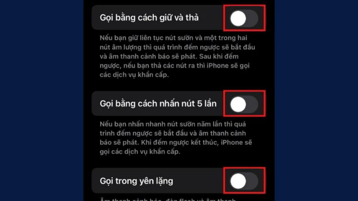 Tùy chỉnh cách thực hiện cuộc gọi khẩn cấp trên iPhone