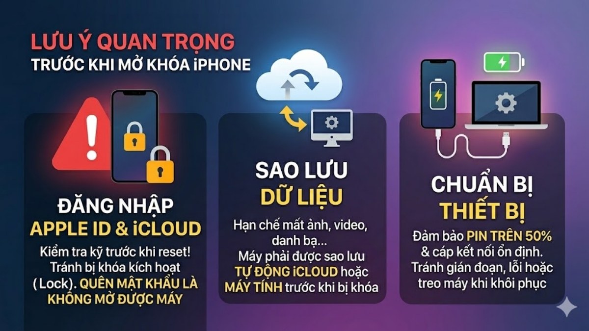 Những điều cần lưu ý trước khi mở khóa iPhone 