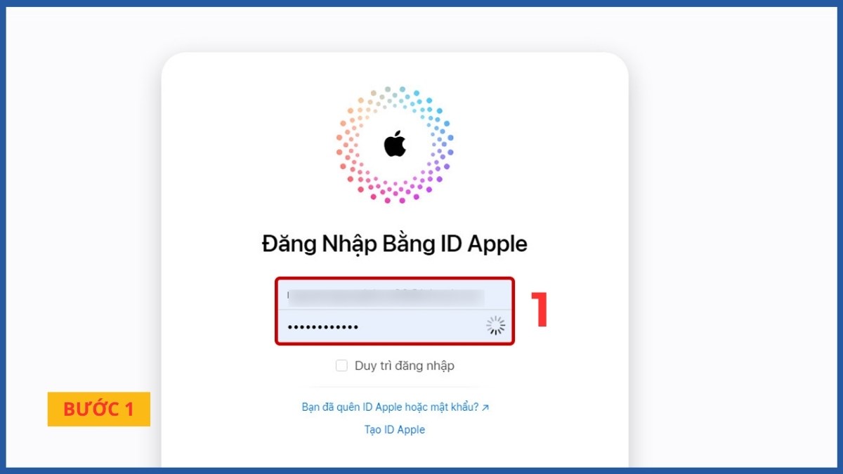 Đăng nhập bằng tài khoản Apple ID