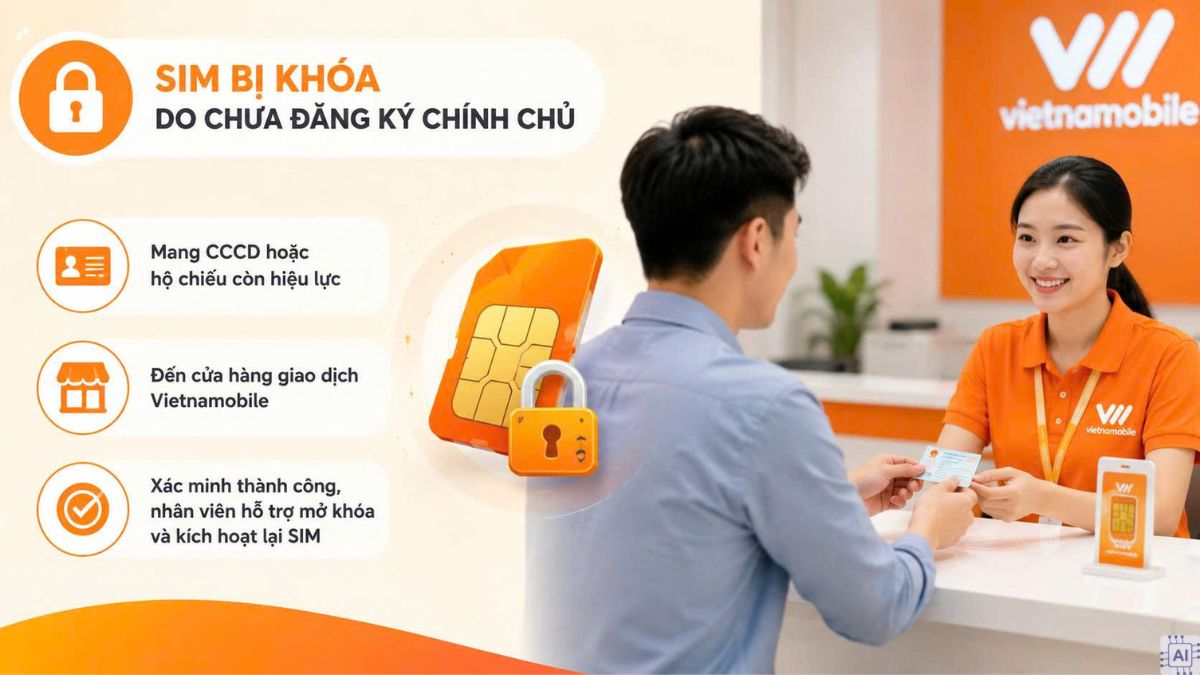 Trường hợp SIM bị khóa do chưa đăng ký chính chủ