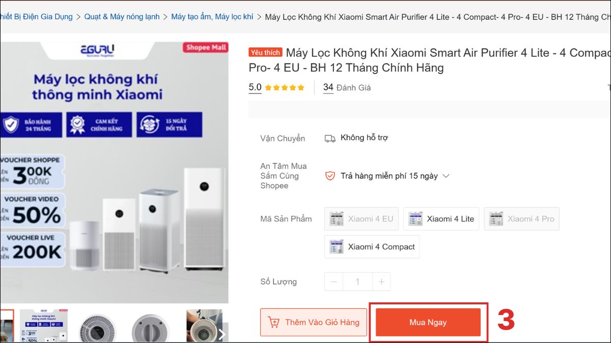 Người dùng được dẫn đến trang sản phẩm sau khi nhấp vào link