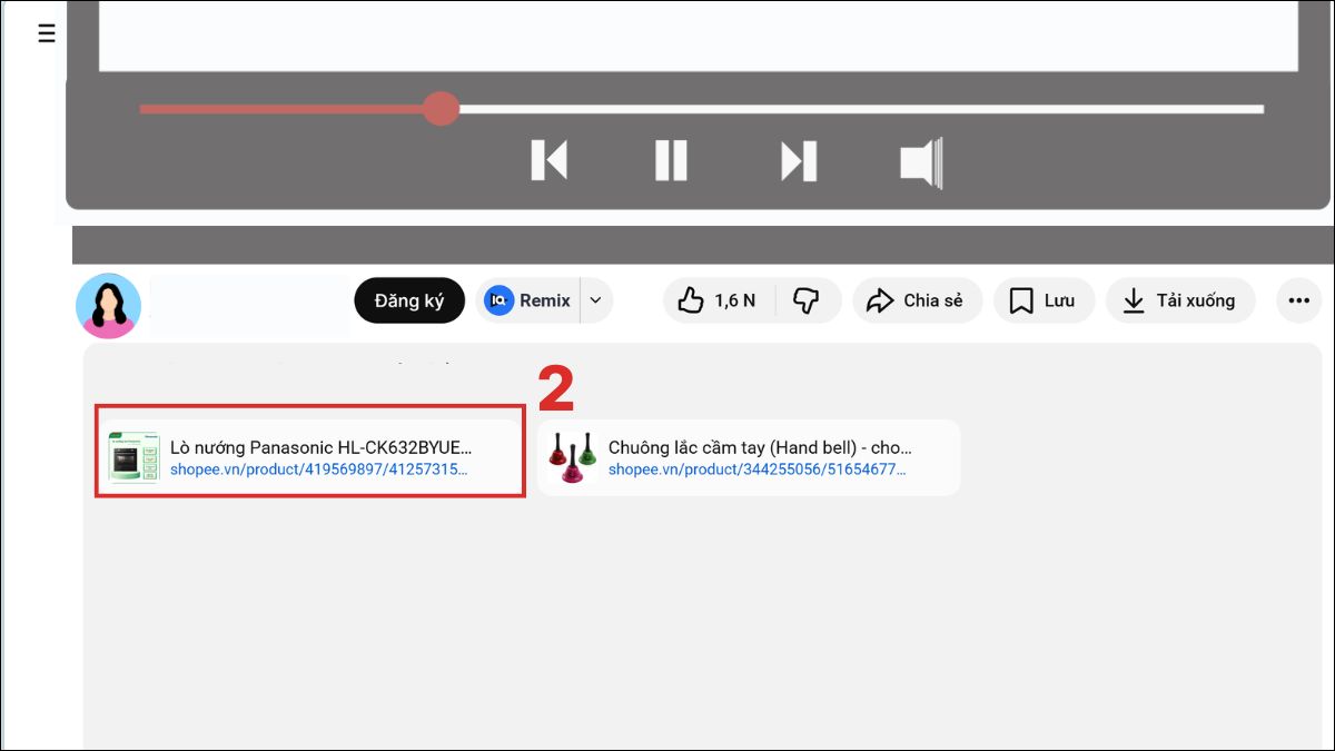 Ấn vào sản phẩm dưới phần mô tả