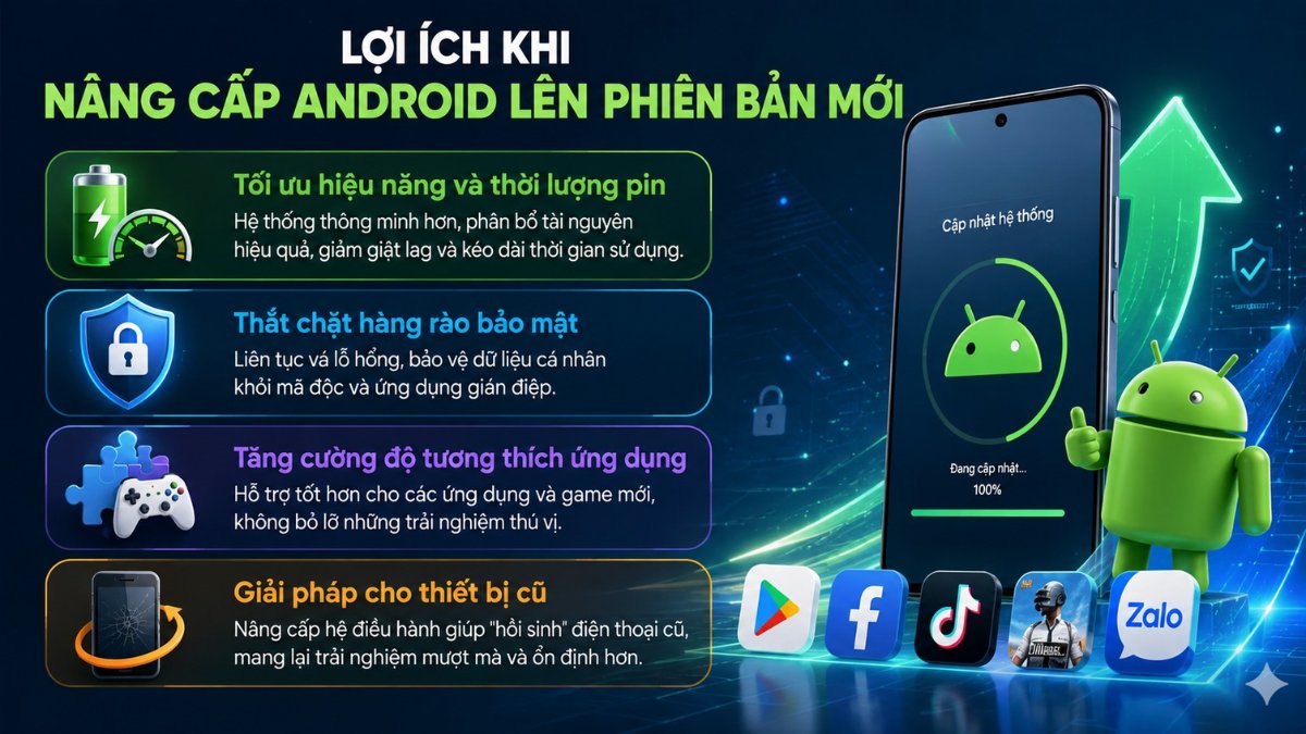 Phiên bản Android mới tăng hiệu quả sử dụng máy