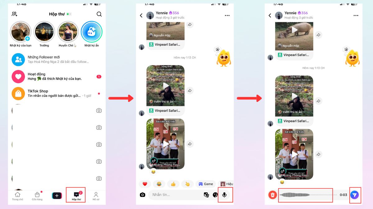 Kích hoạt gửi nhắn trực tiếp trên TikTok
