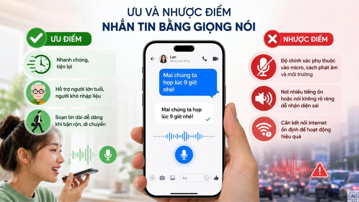 Ưu và nhược điểm của tính năng nhắn tin bằng giọng nói