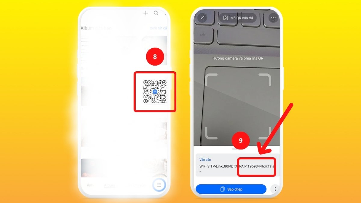 Mở Zalo và scan QR WiFi