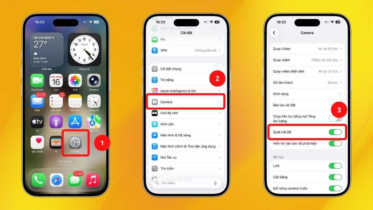Bật tính năng quét mã QR cho ứng dụng Camera trên iPhone