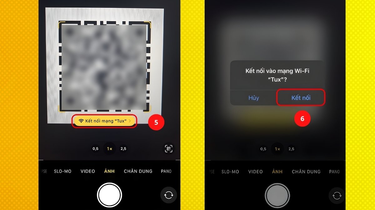 Truy cập WiFi sau khi scan mã
