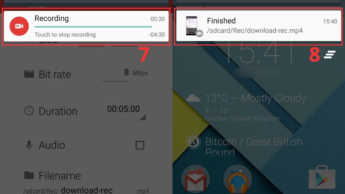 Tạm dừng và lưu video