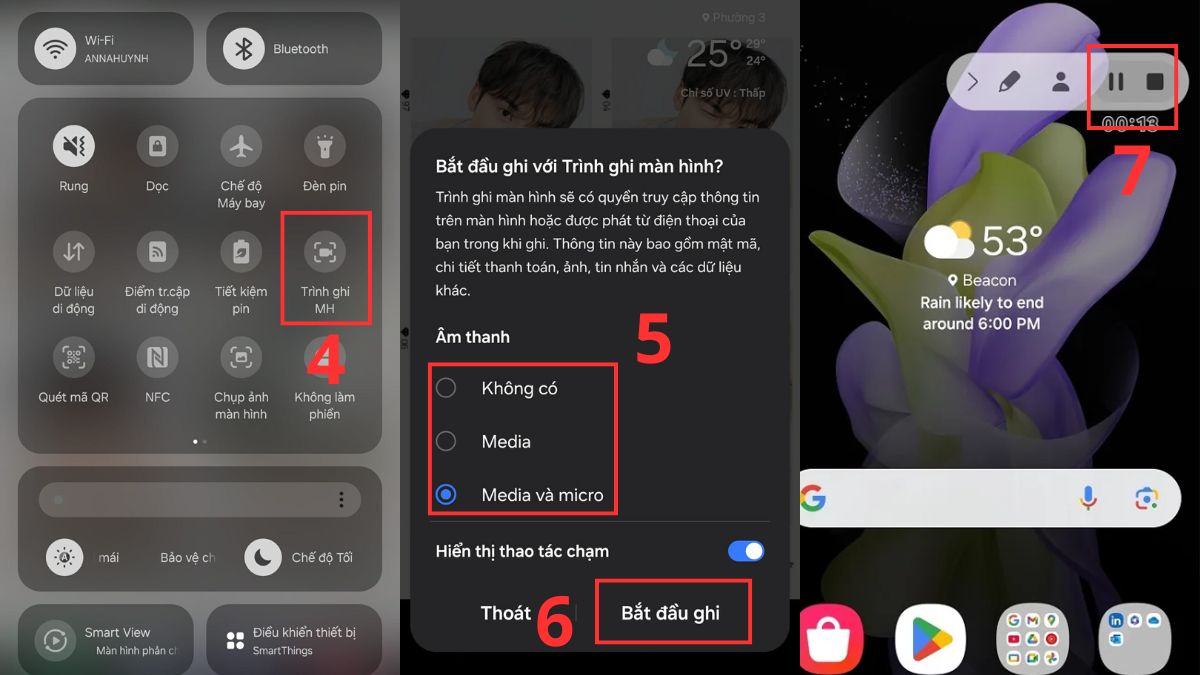 Kích hoạt biểu tượng quay trên điện thoại Android