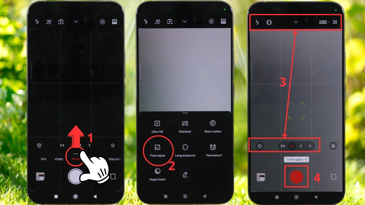 Các bước thực hiện cách quay Time Lapse trên Xiaomi