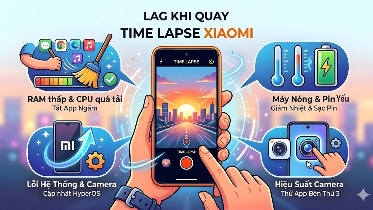 Những nguyên nhân khiến quay Time Lapse trên điện thoại Xiaomi bị lag
