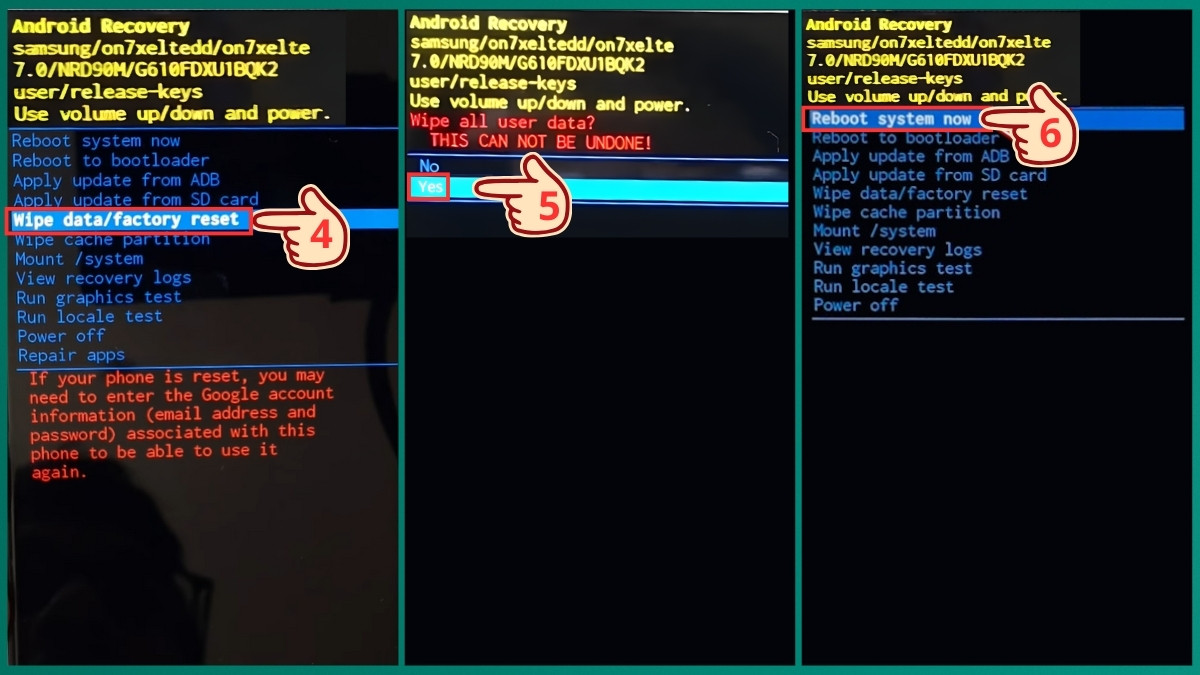 Tìm đến mục Reboot system now