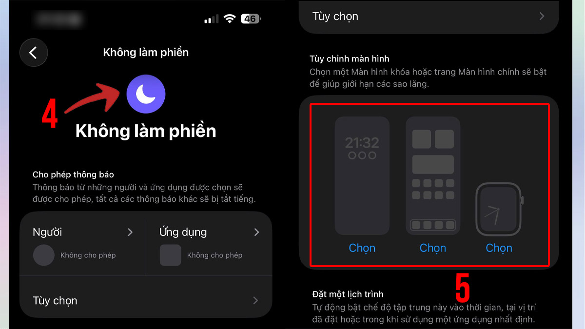 Thao tác tùy chỉnh màn hình chính