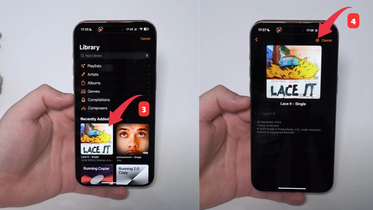 Chọn album yêu thích và nhấn vào biểu tượng dấu (+)