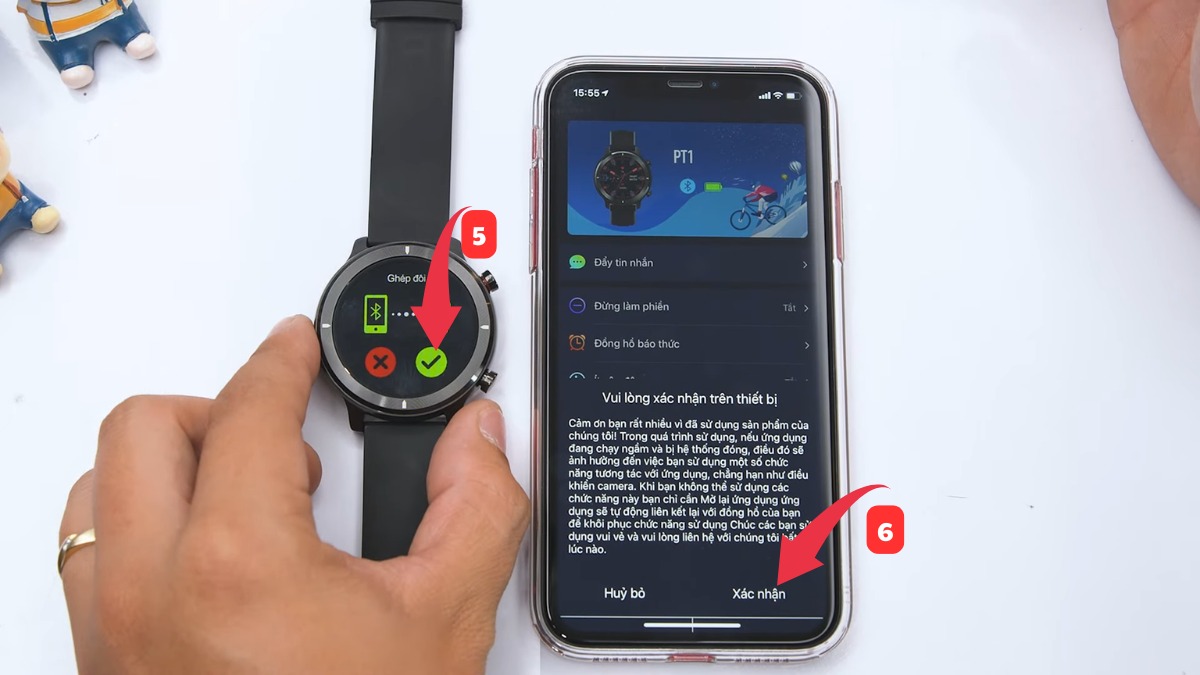 Xác nhận ghép đôi với smartwatch