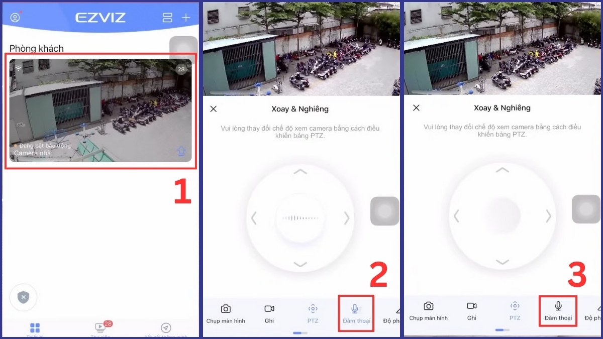 Thao tác bật đàm thoại trực tiếp giúp tương tác từ xa