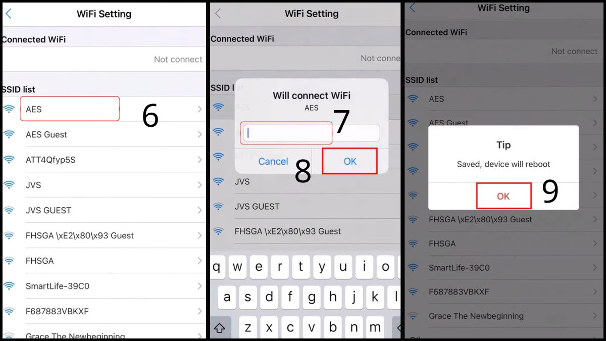 Nhập mật khẩu WiFI nhà bạn và chọn OK