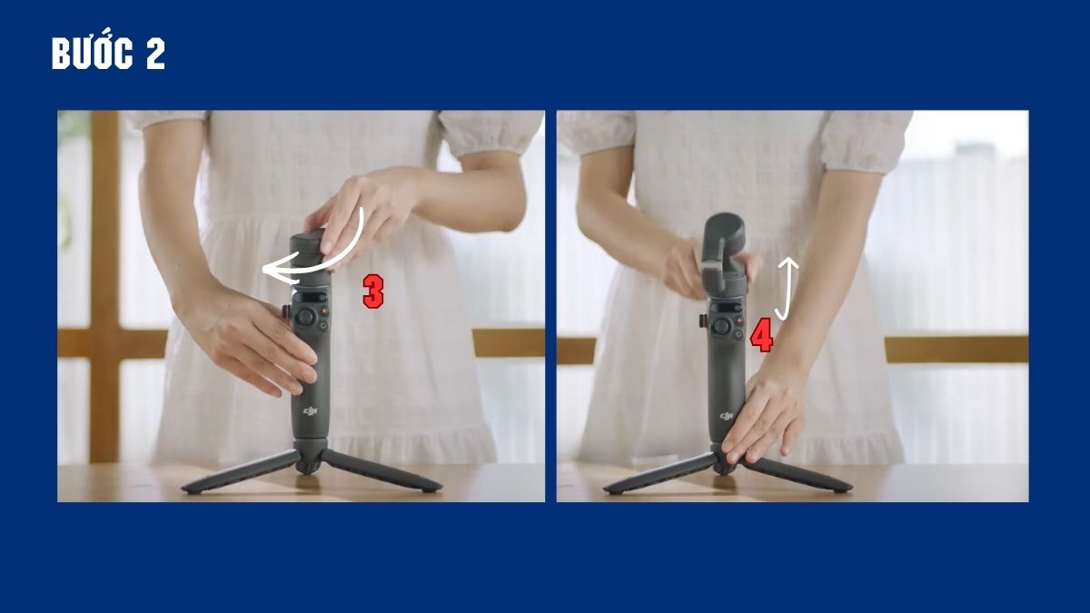 Mở khớp Gimbal để bật nguồn