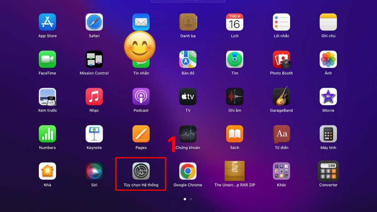 Chọn vào Tùy chọn hệ thống trên MacBooks