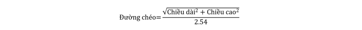 Công thức tính đường chéo bằng định lý Pytago