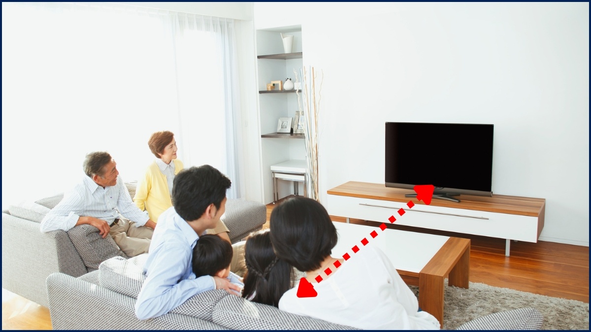 Khoảng cách xem an toàn đối với TV Full HD có kích thước 32 inch từ 1.2-2m