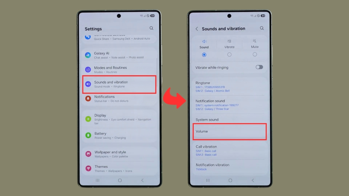 Truy cập Volume trong Settings