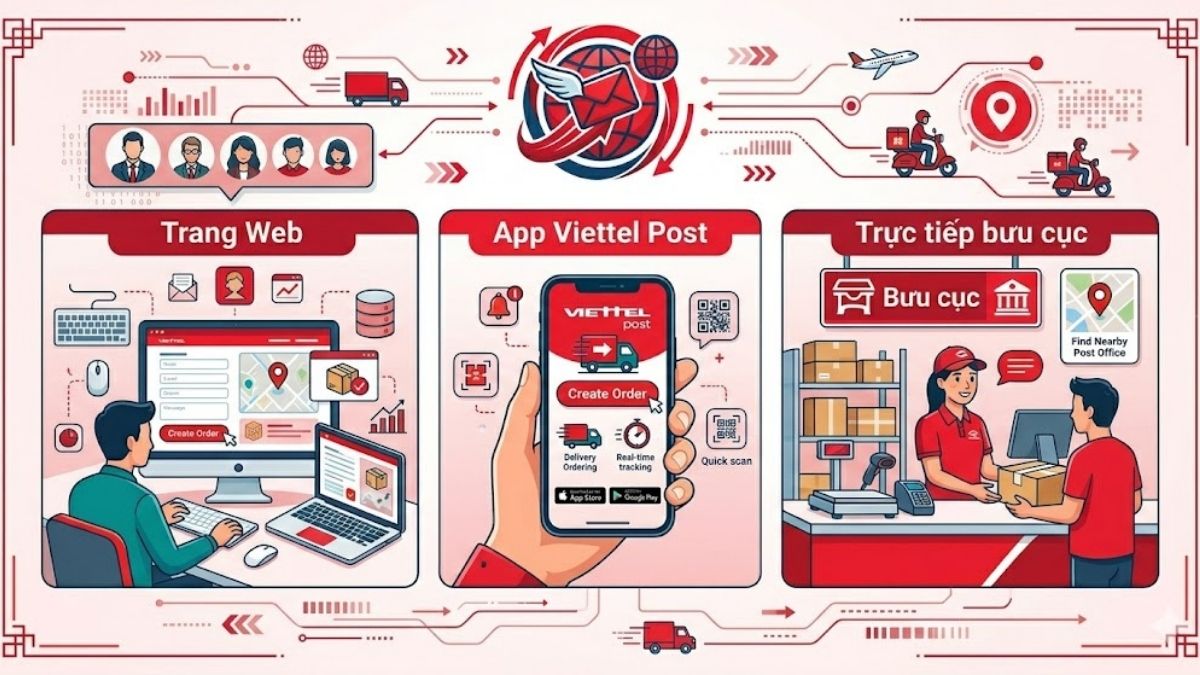 Viettel Post hỗ trợ tạo đơn hàng qua nhiều kênh