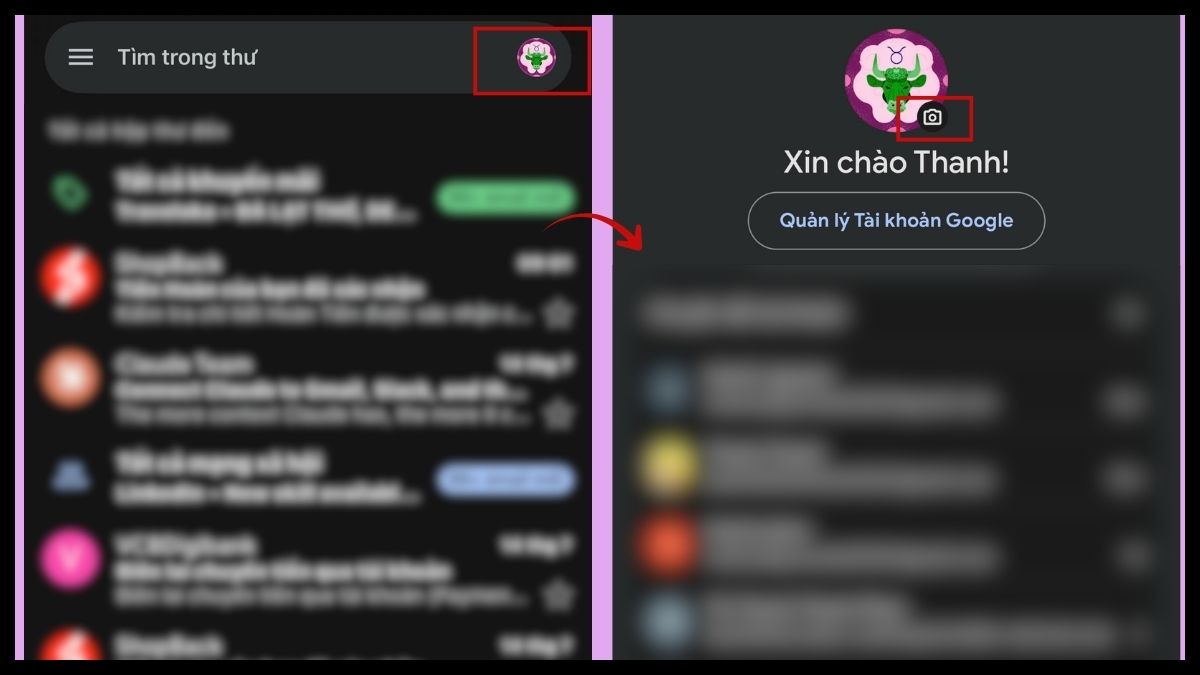 Vào mục Quản lý Tài khoản Google