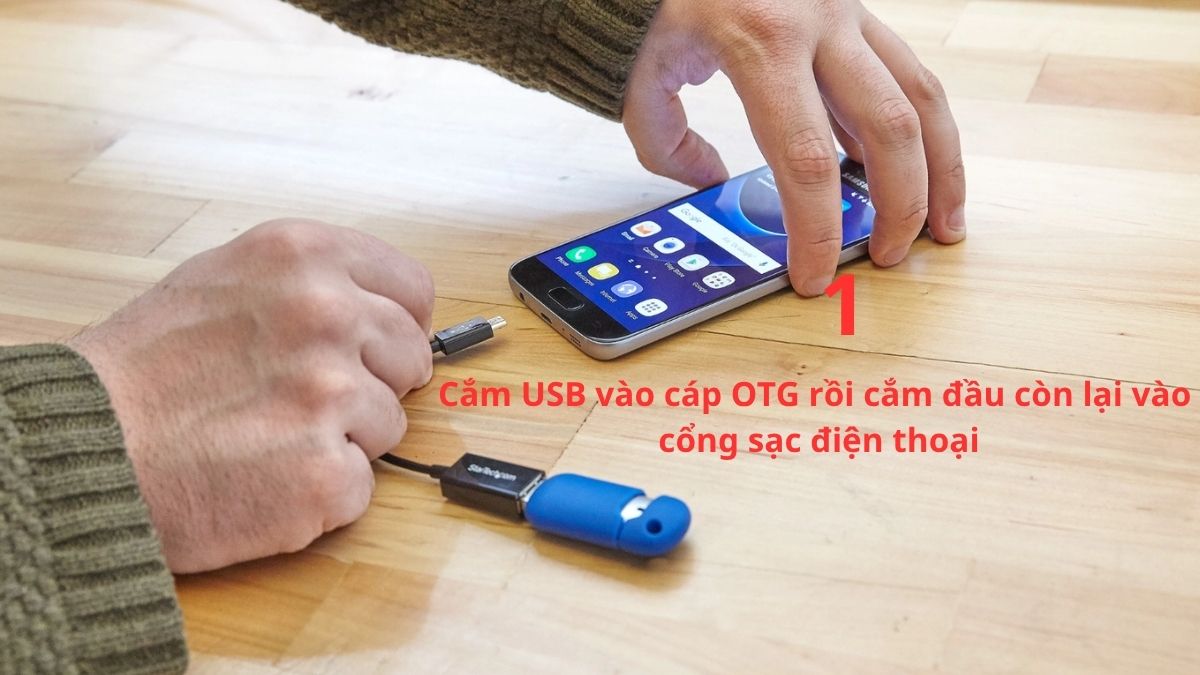 Kết nối USB với điện thoại bằng bộ chuyển OTG