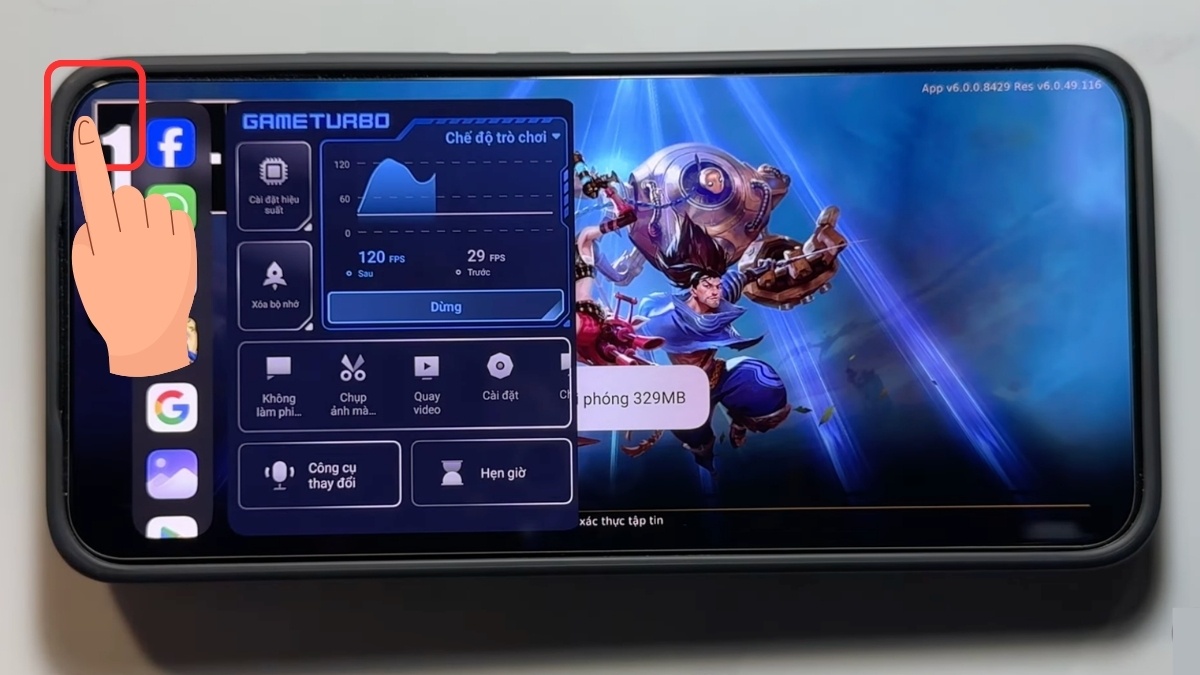 Bật nhanh Game Turbo khi đang chơi game