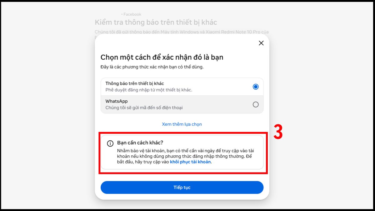 Nhấn Bạn cần cách khác