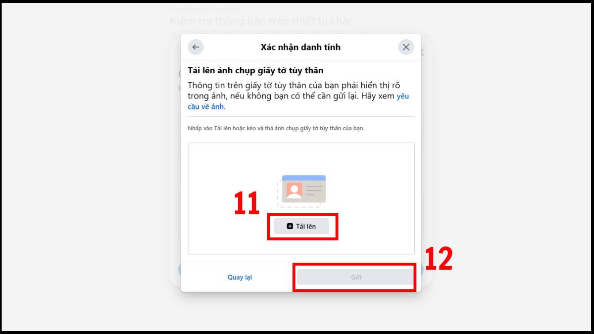 Bạn cần tải giấy tờ tùy thân để xác minh
