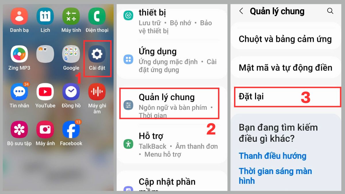 Thực hiện thao tác khôi phục cài đặt gốc trên điện thoại Android
