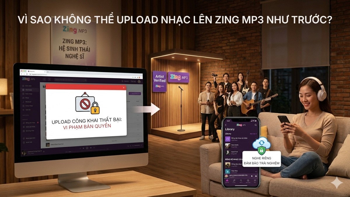 Nguyên nhân không upload nhạc lên Zing MP3 như trước