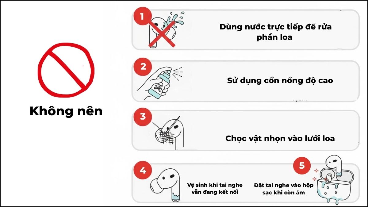 Không nên chọn vật nhọn vào lưới loa khiến màng âm bị rách