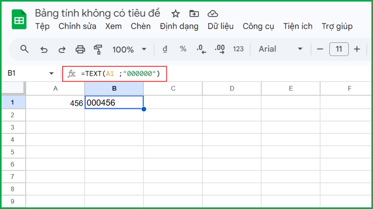 Sử dụng hàm Text