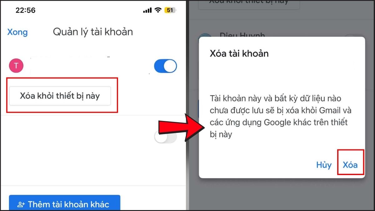 Nhấn Xóa khỏi thiết bị này