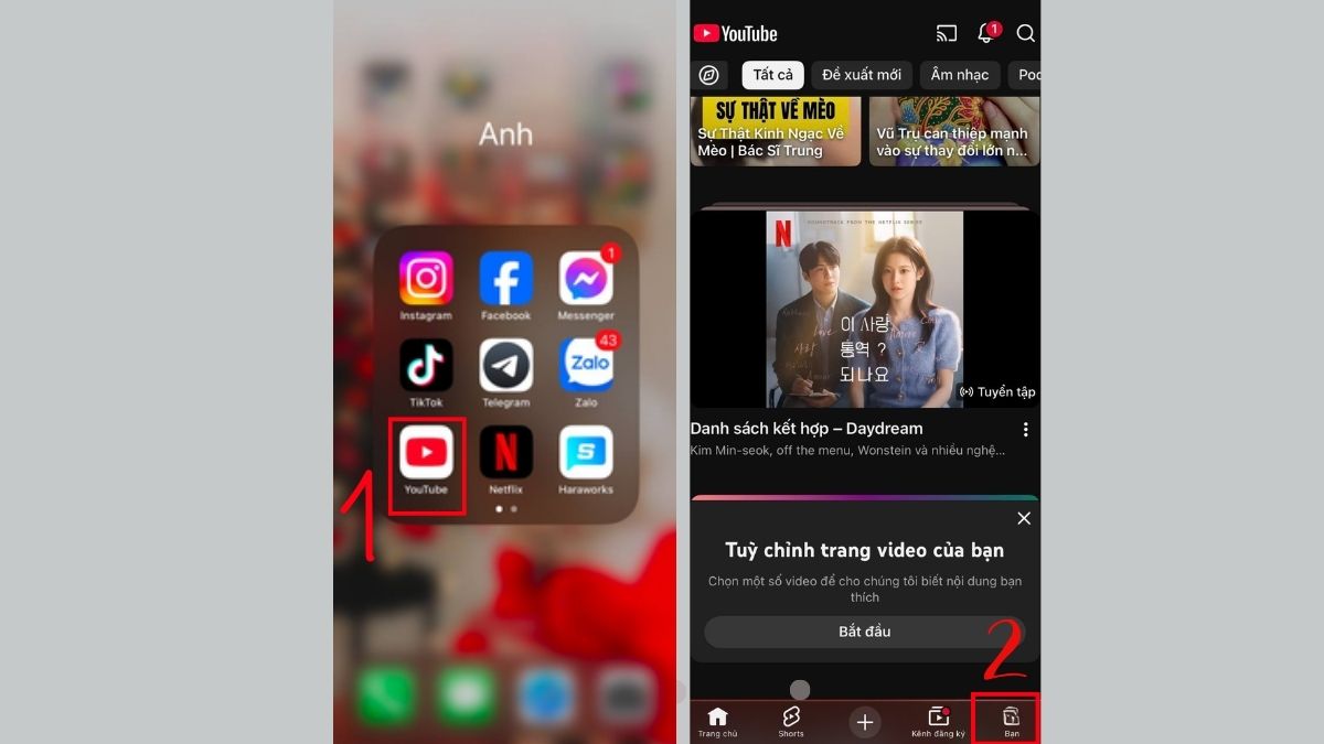 Vào mục Cài đặt trong tài khoản