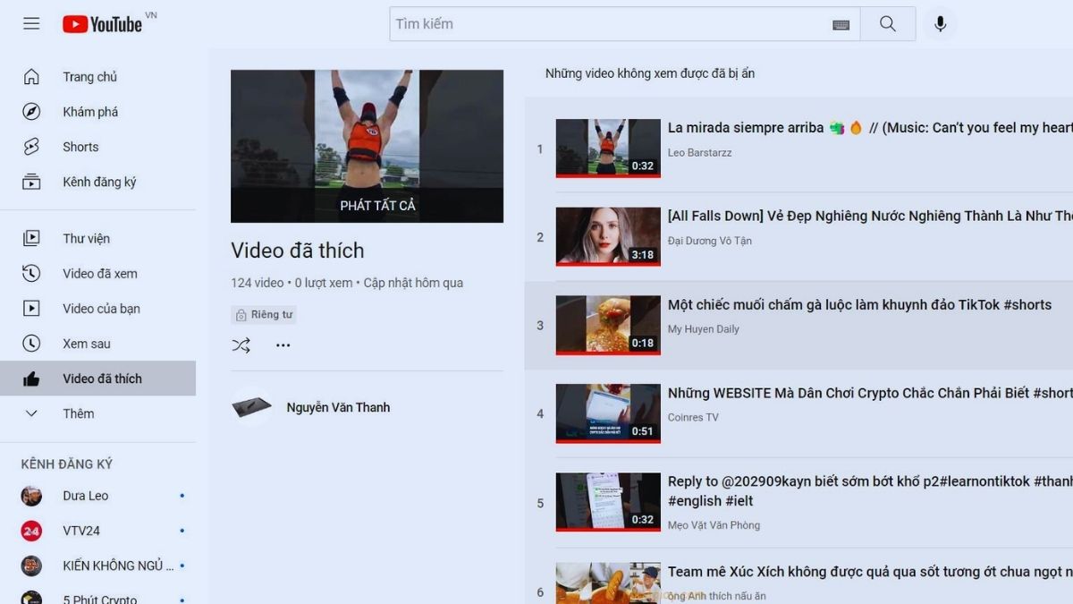 Việc bỏ lượt thích video không đồng nghĩa với việc xóa lịch sử xem