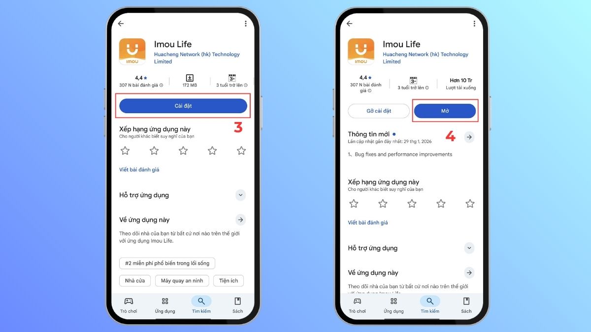 Quá trình cài đặt ứng dụng giám sát an ninh