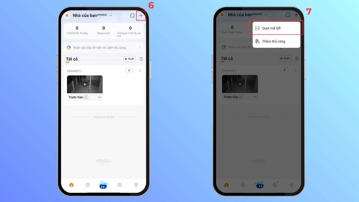 Quét mã QR trên camera để hoàn tất truyền tải hình ảnh