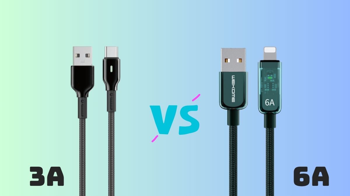Cáp sạc 6A có công suất sạc cao hơn so với cáp sạc 3A