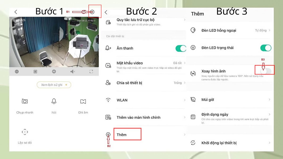 Thao tác điều chỉnh camera IMOU bị ngược 180 độ