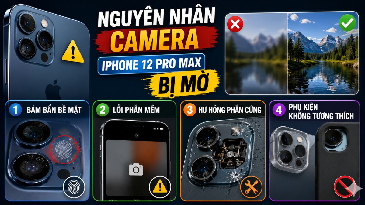 Nguyên nhân camera iPhone 12 Pro Max bị mờ
