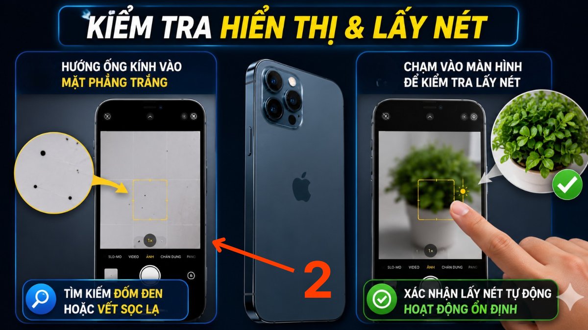 Kiểm tra hiển thị và lấy nét