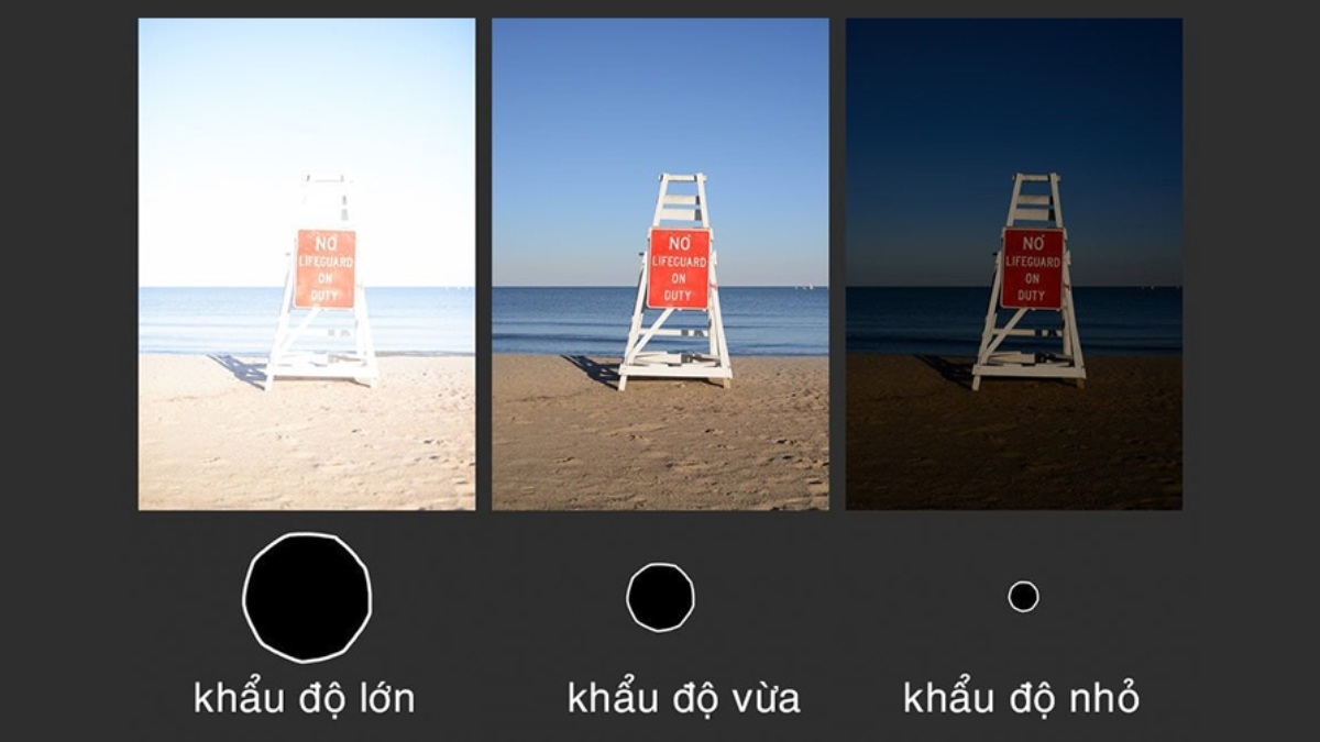 Khẩu độ quyết định mức ánh sáng tới cảm biến