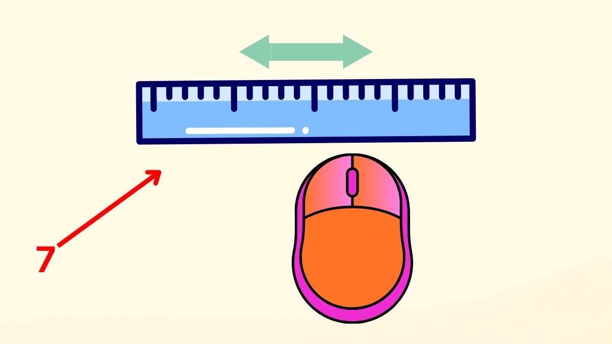 Dùng thước đo quãng di chuyển của chuột